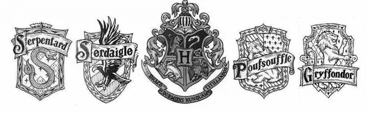 Coloring page dazzling coat of arms of hogwarts