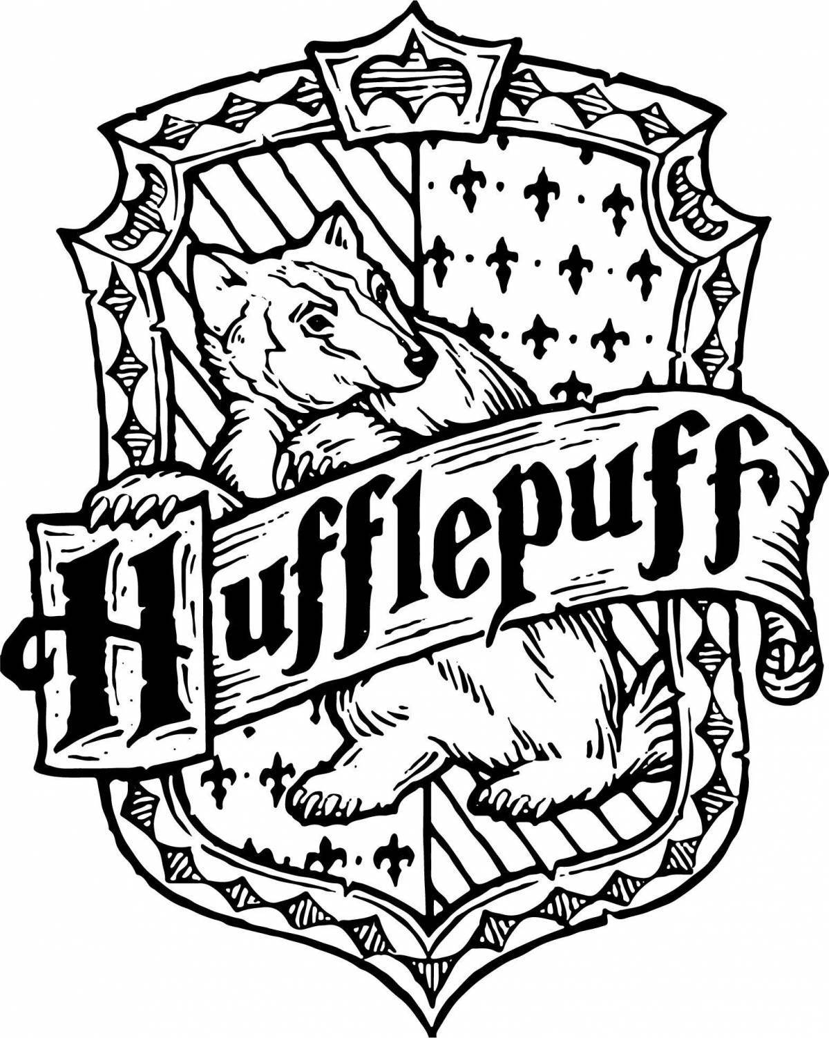 Coloring page grand coat of arms of hogwarts