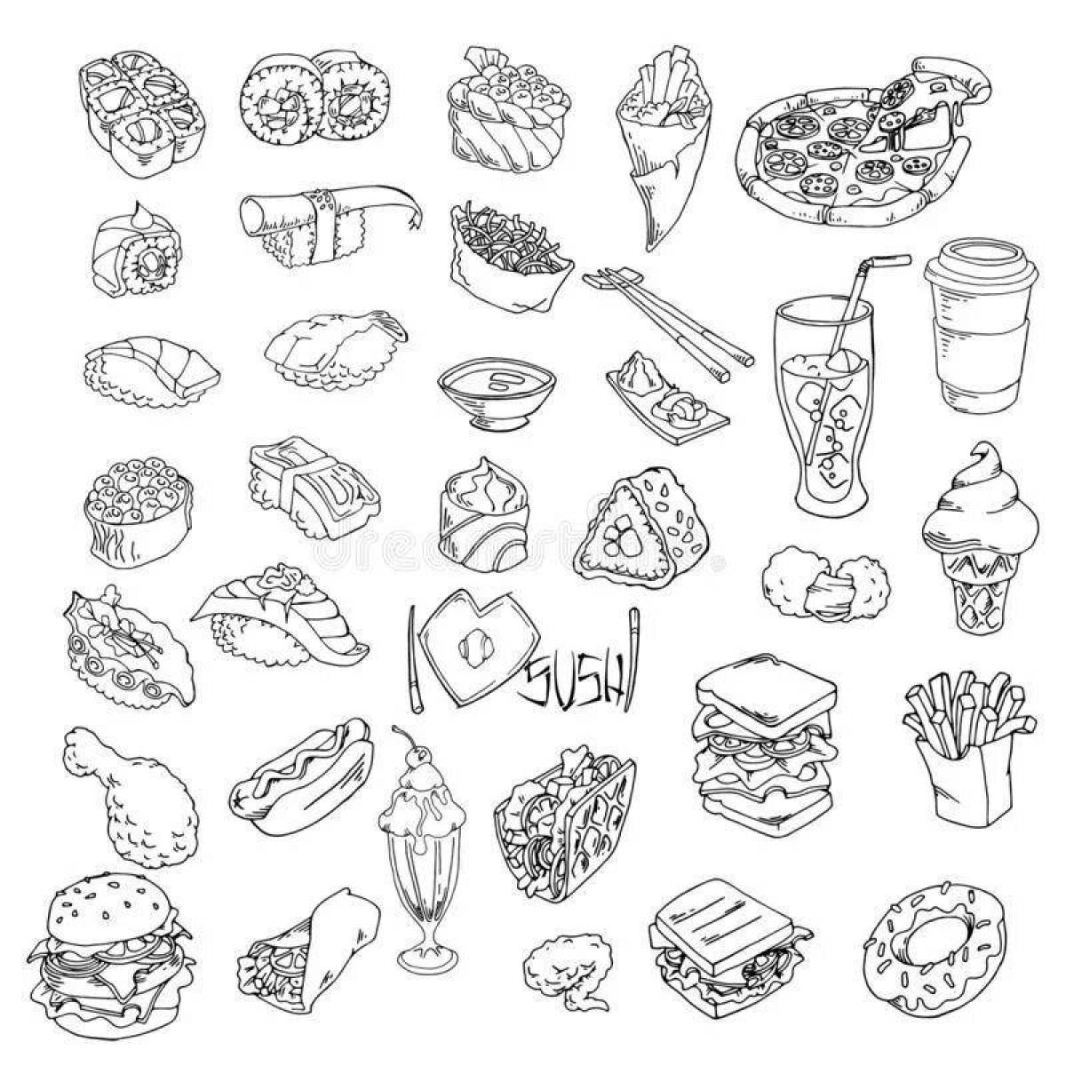 Coloring page delicious food ooty
