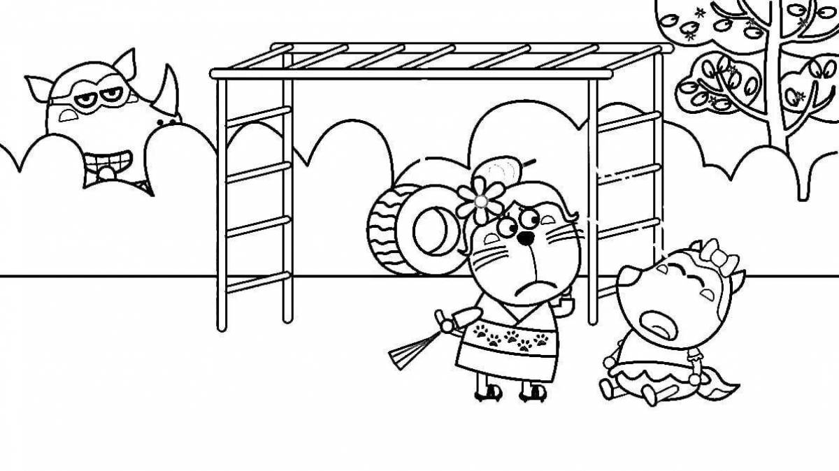 Charming wolf and lucy coloring page