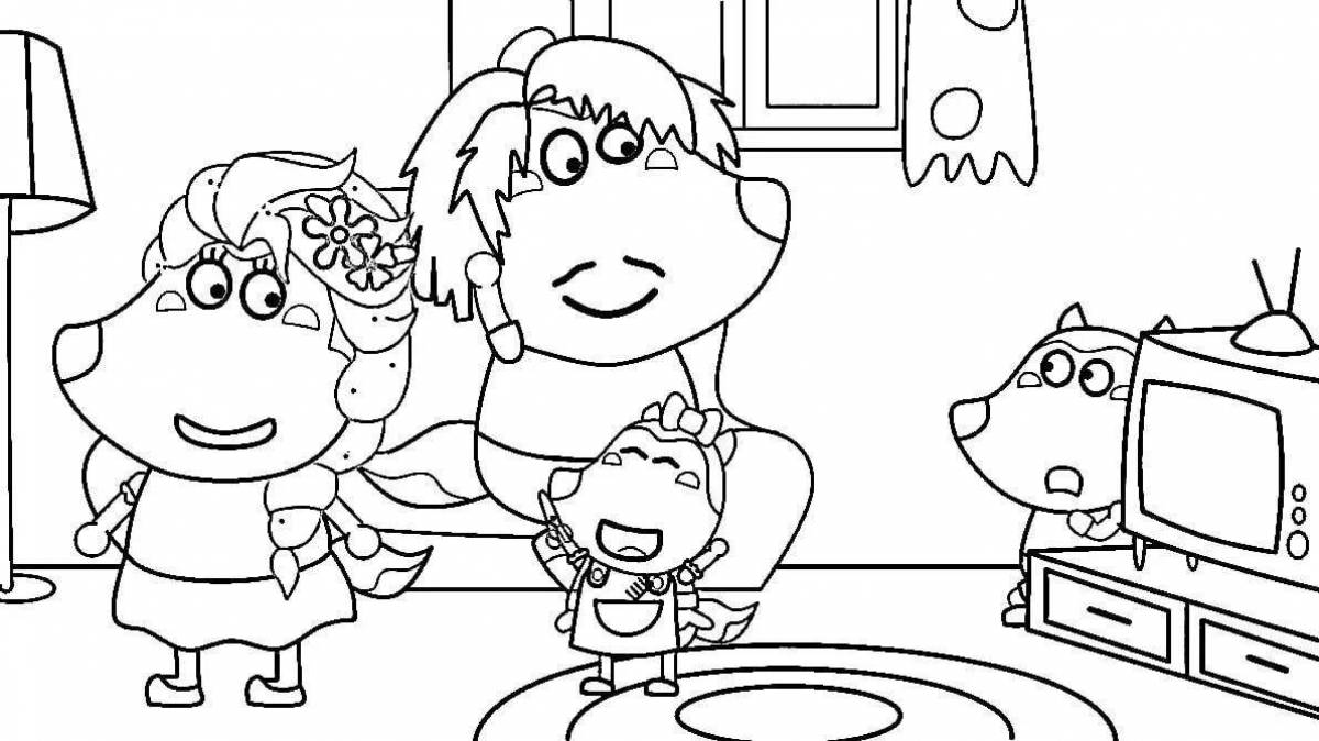 Beckoning wolf and lucy coloring book