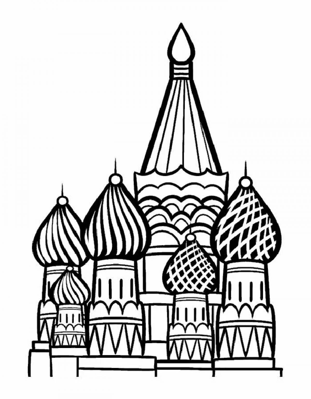 Colorful coloring St. Basil's Cathedral