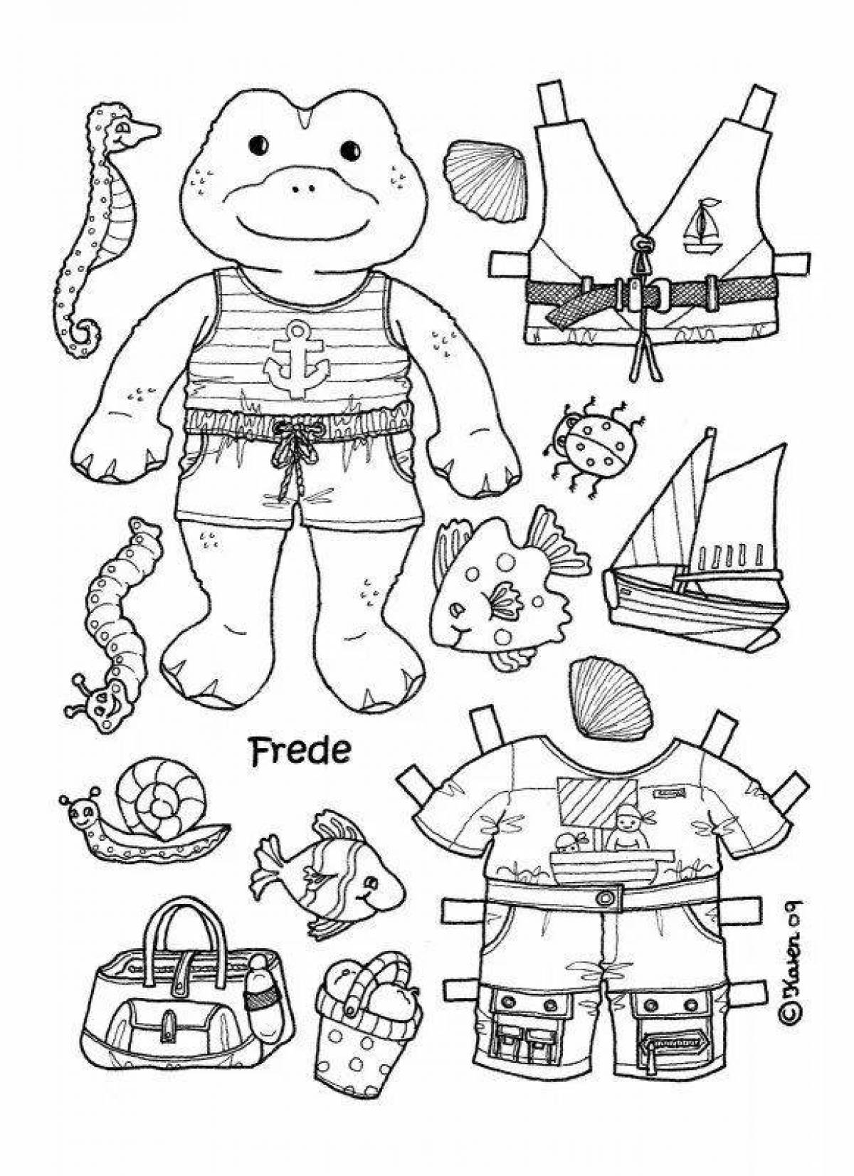 Animated Bass Dressed Coloring Page