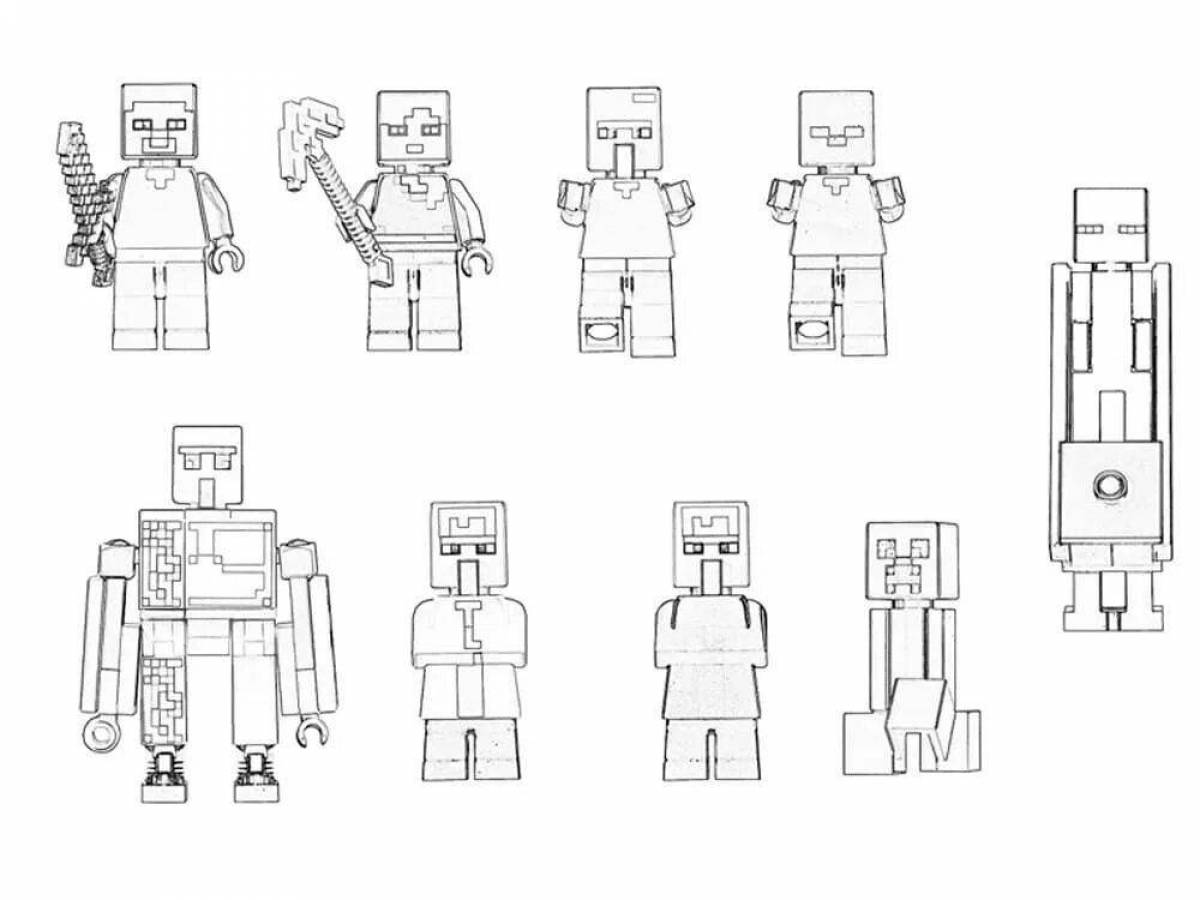 Color-rich minecraft resident coloring page