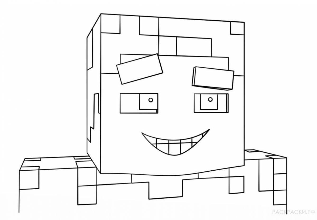 Color dynamic minecraft villagers coloring page