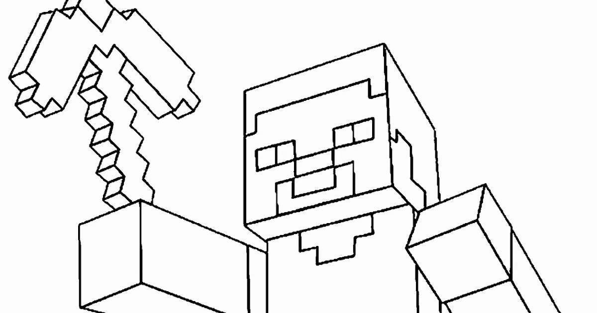 Color-luminous minecraft villager coloring page