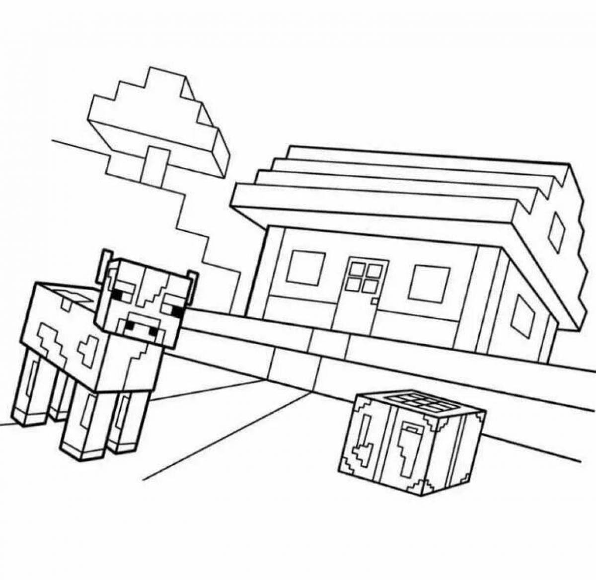 Awesome minecraft villager coloring book