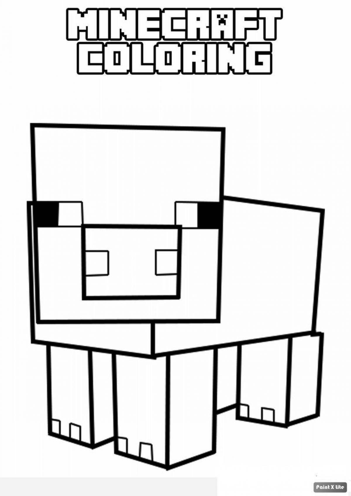 Colored funny minecraft villager coloring book