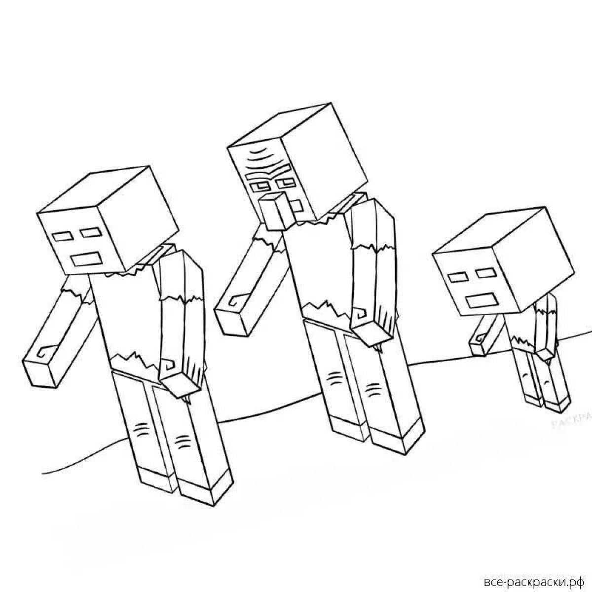 Color-fantastic minecraft resident coloring page
