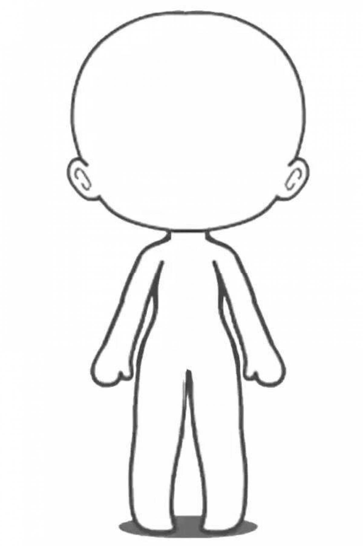 Coloring page stylish mannequin side