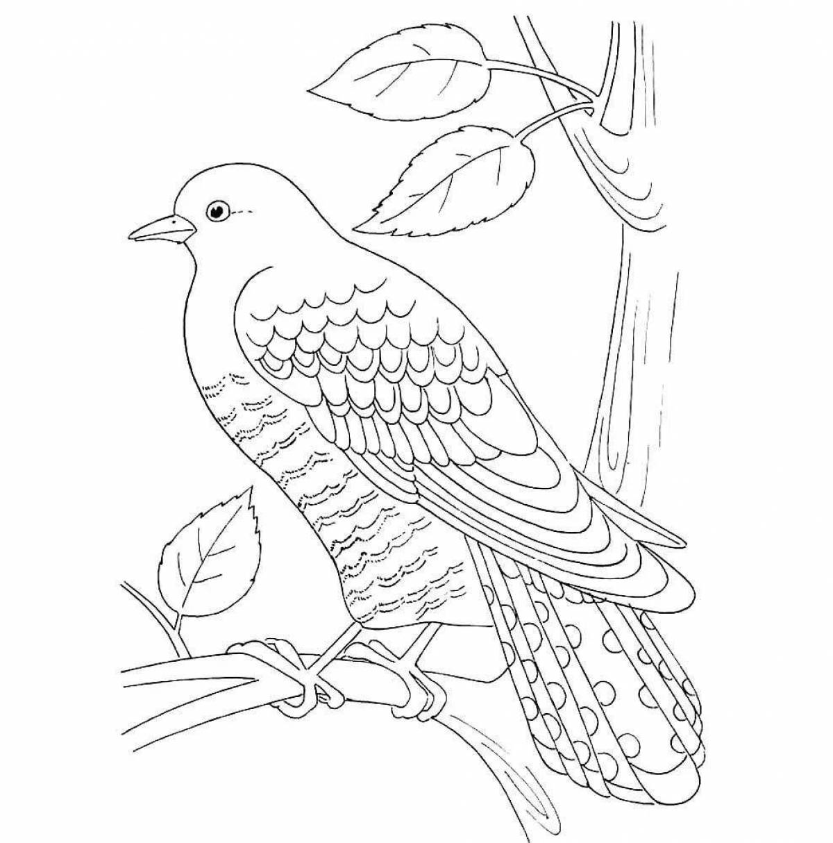 Zestful cuckoo coloring page for students