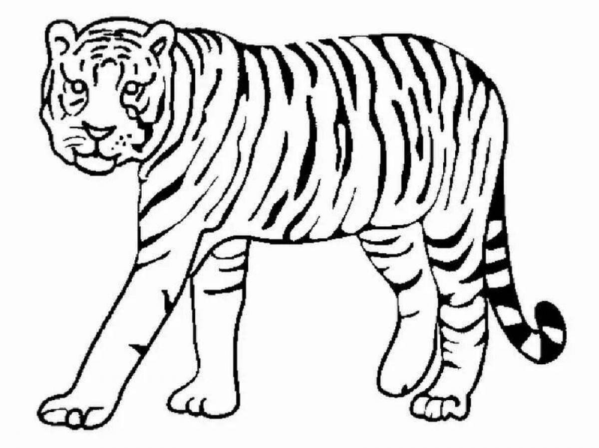Раскраска свирепый тигр для детей