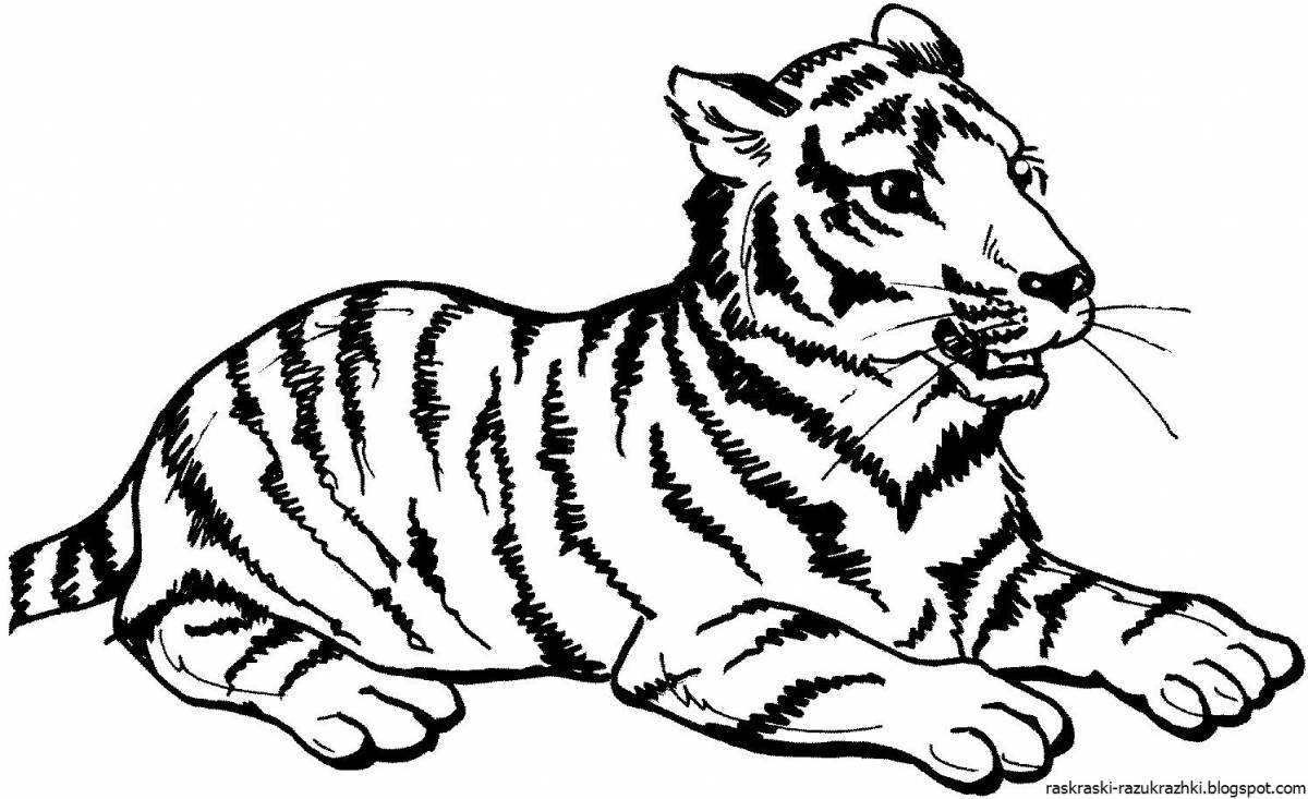 Смелый тигр раскраски для детей