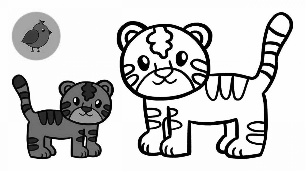 Joyful tiger coloring pages for kids