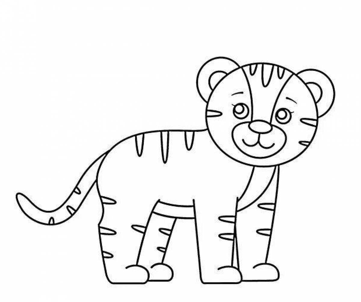 Раскраска ослепительный тигр для детей