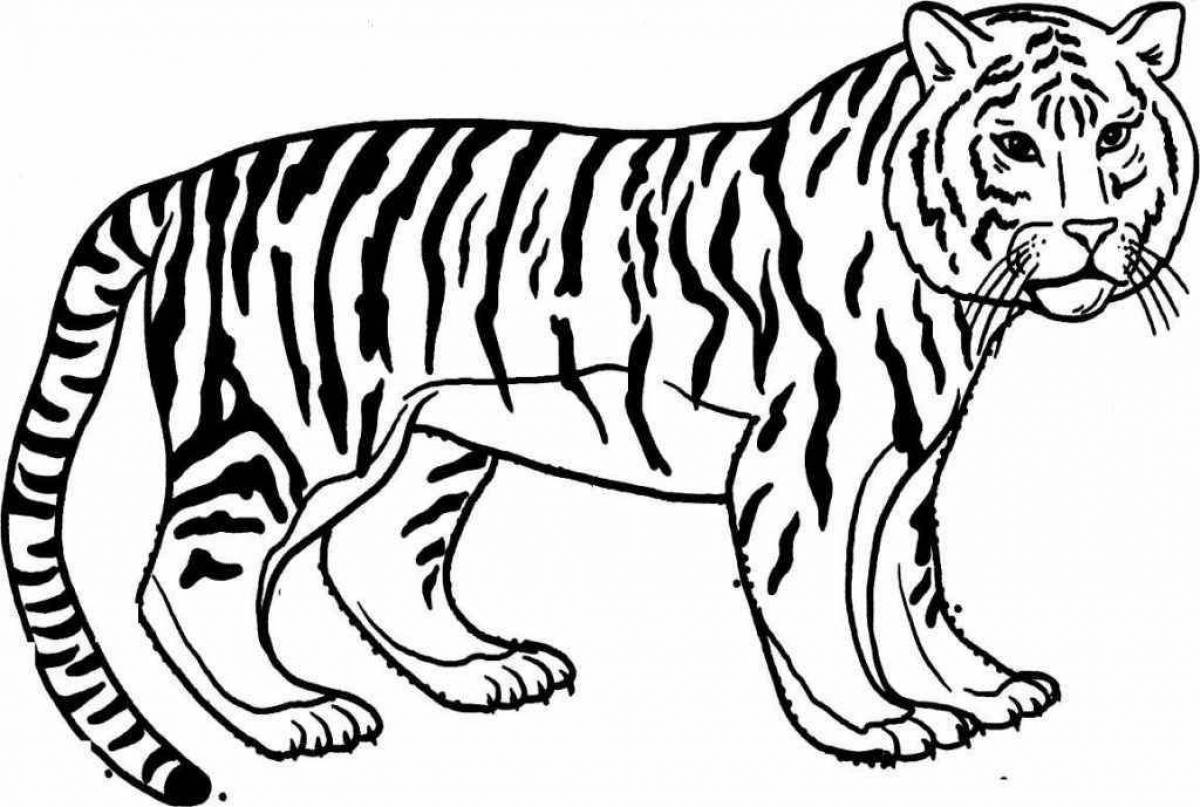 Violent tiger coloring pages for kids