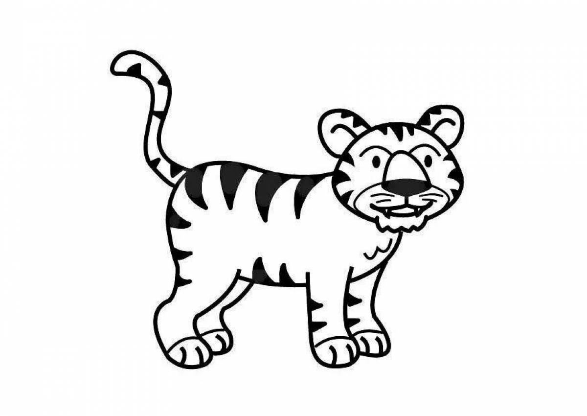Поразительно тигровая раскраска для детей