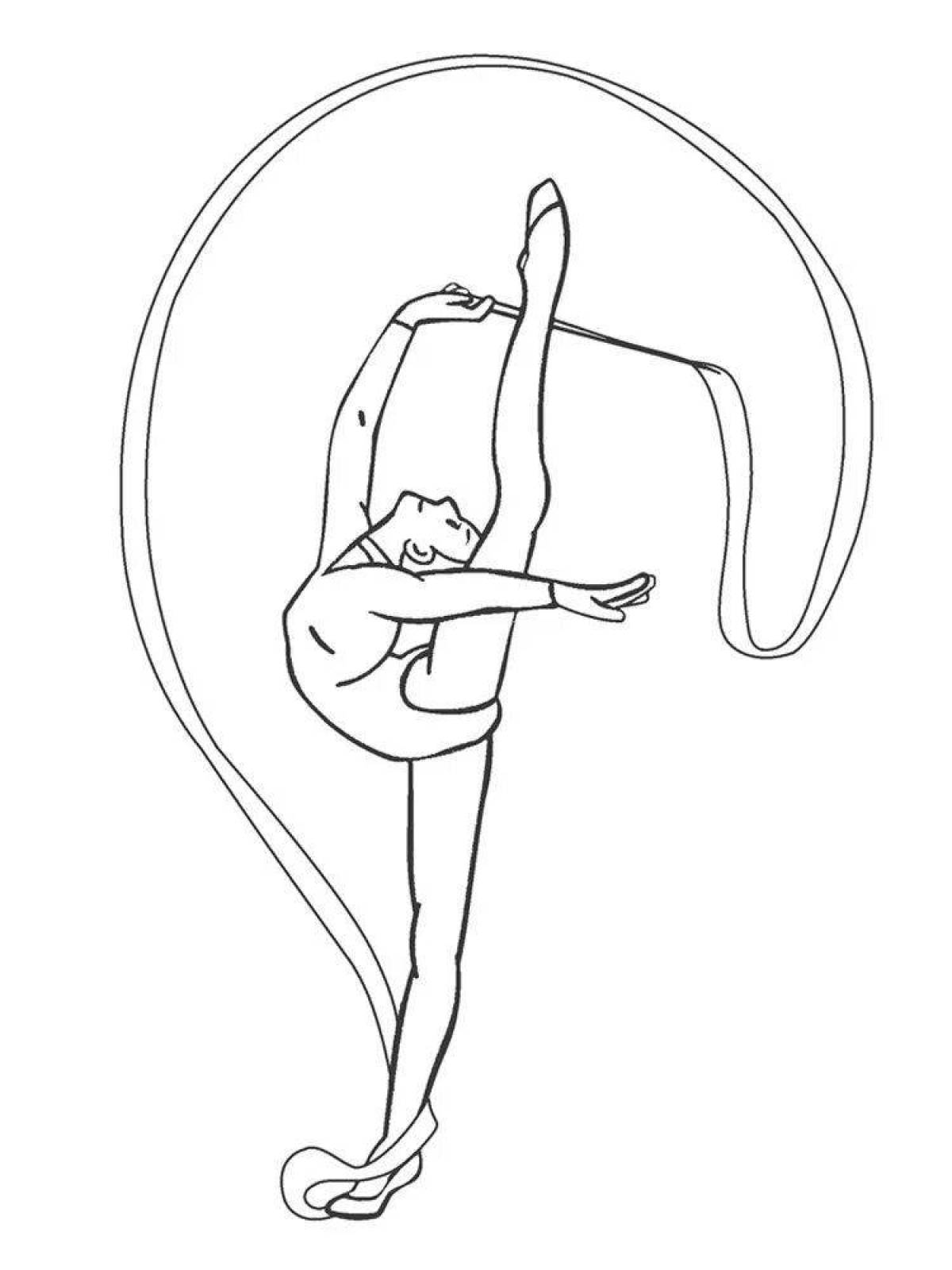 Adorable gymnastic coloring book for kids