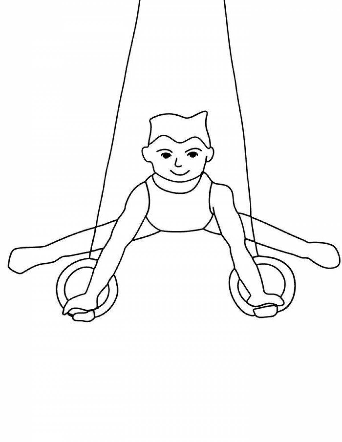 Tempting gymnastic coloring book for toddlers