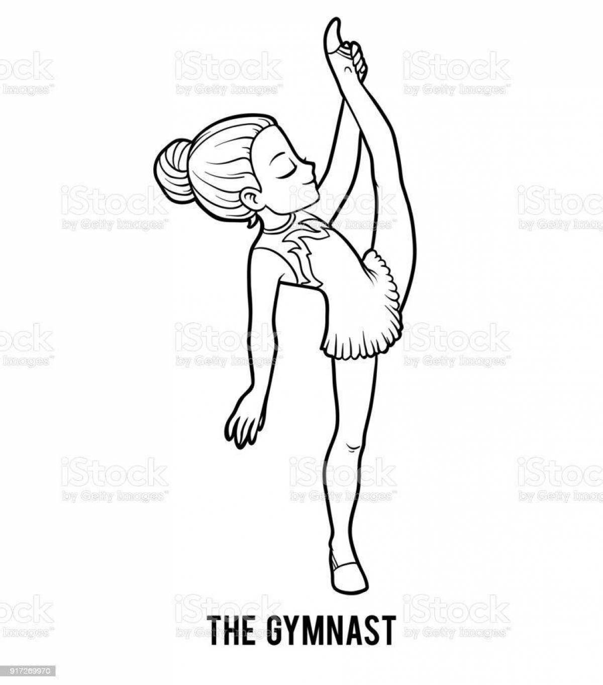 Exciting gymnastics coloring book for kids