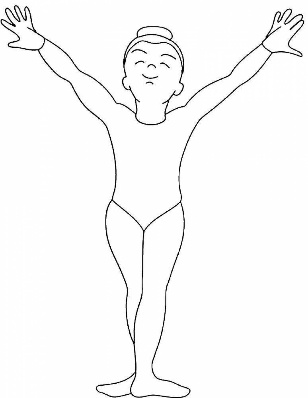 Spicy gymnastics coloring book for kids