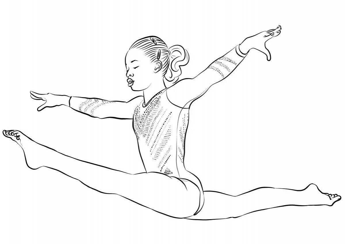 Shining gymnastics coloring book for kids