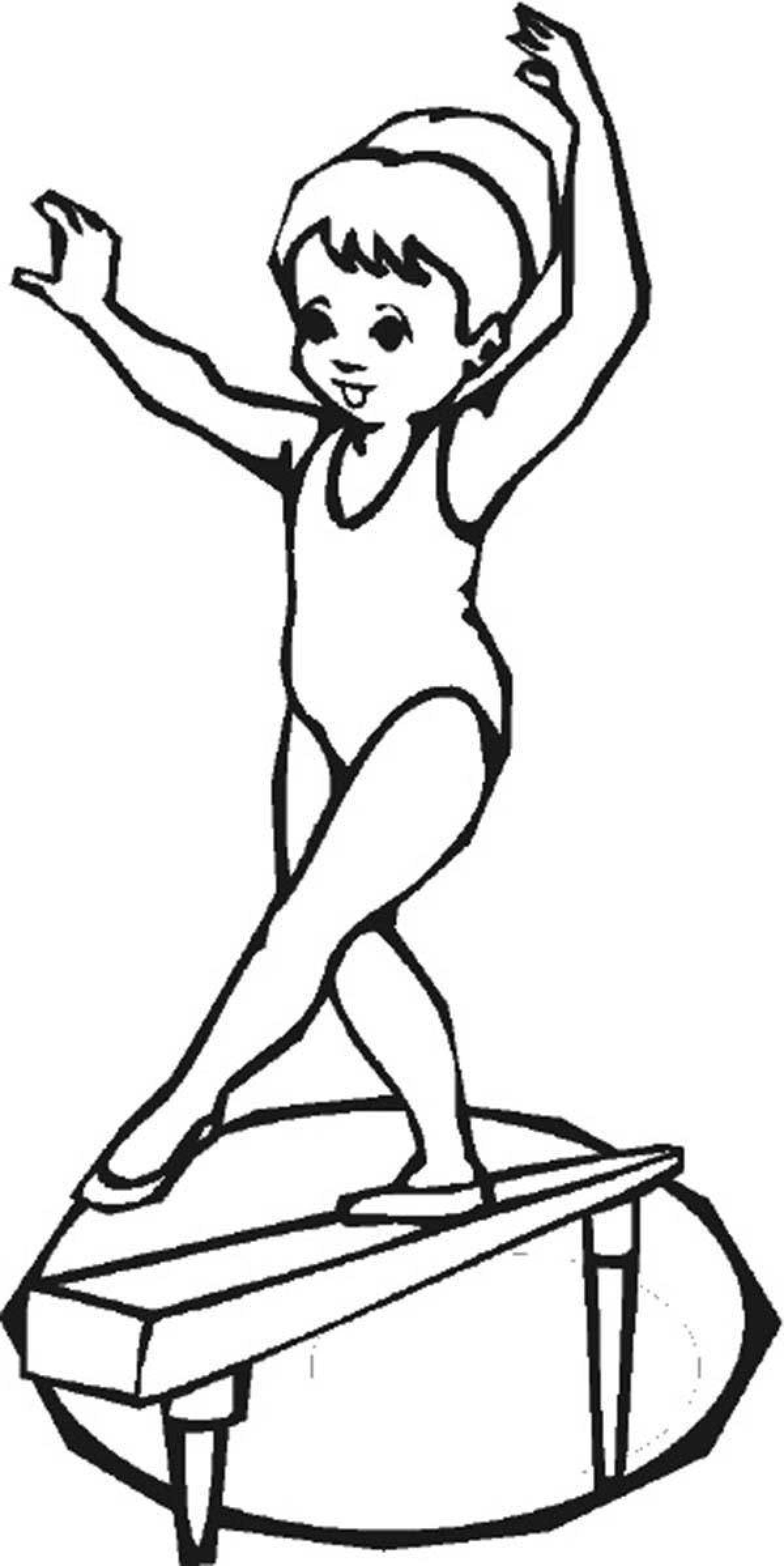 Sparkling Gymnastics Coloring Pages for Toddlers