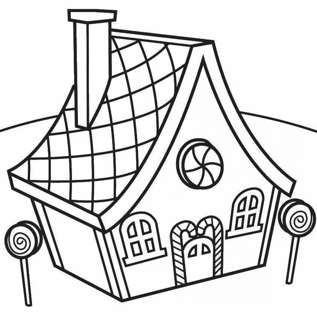 Cute house coloring page for kids