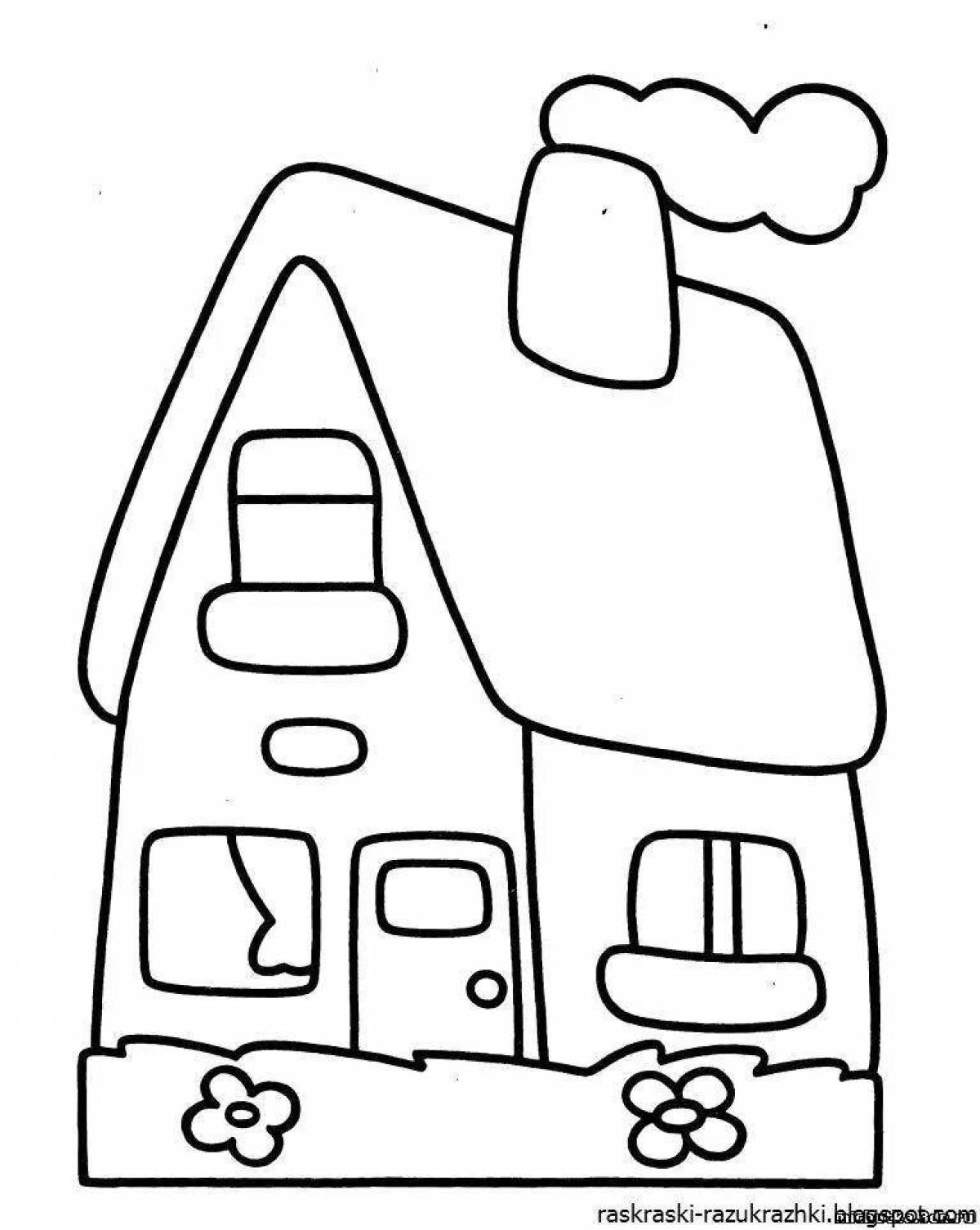 Fancy house coloring for kids