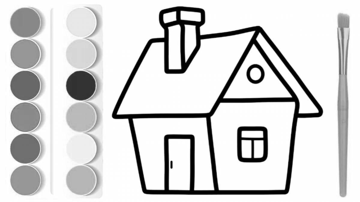 Living house coloring for kids