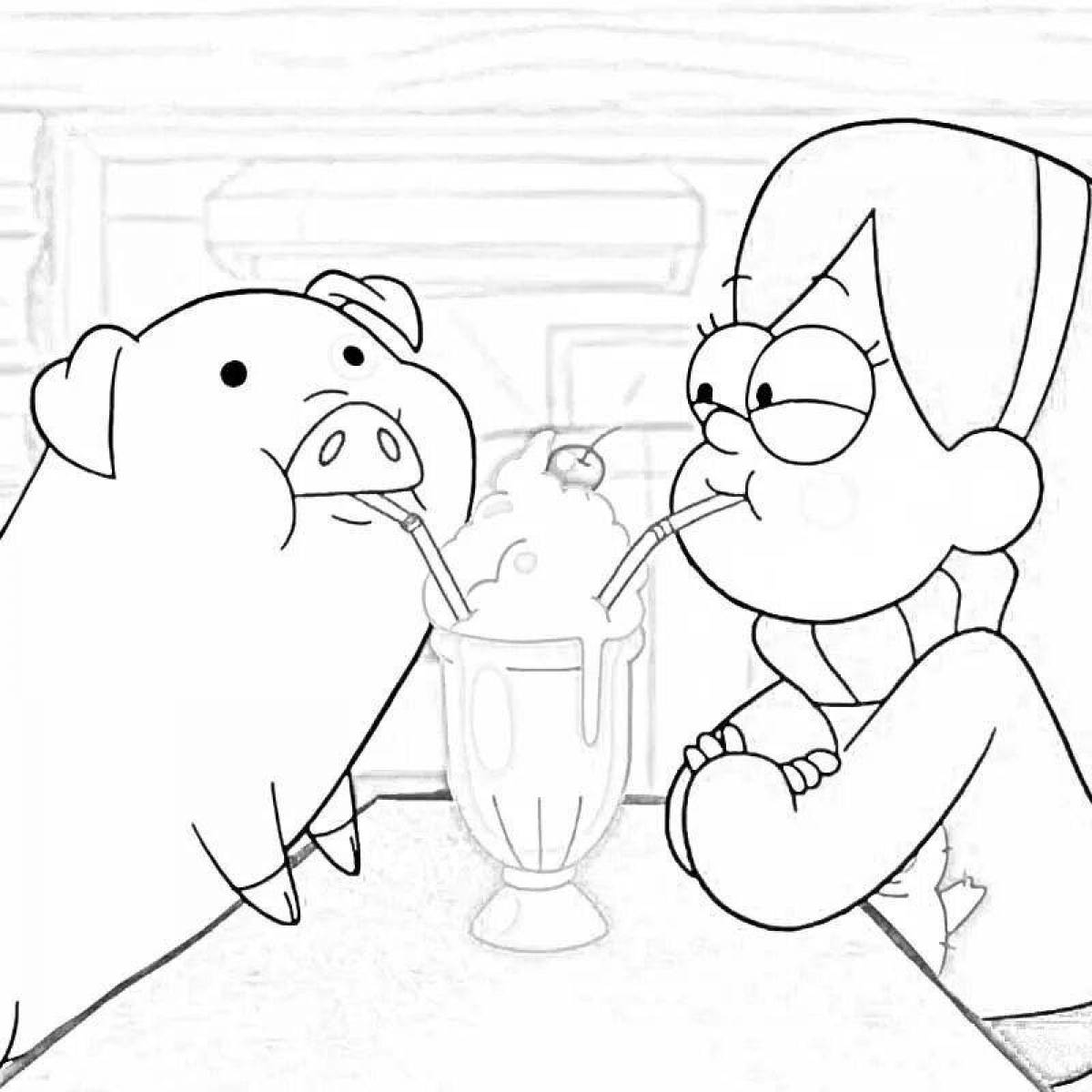 Animated coloring mabel and chubby