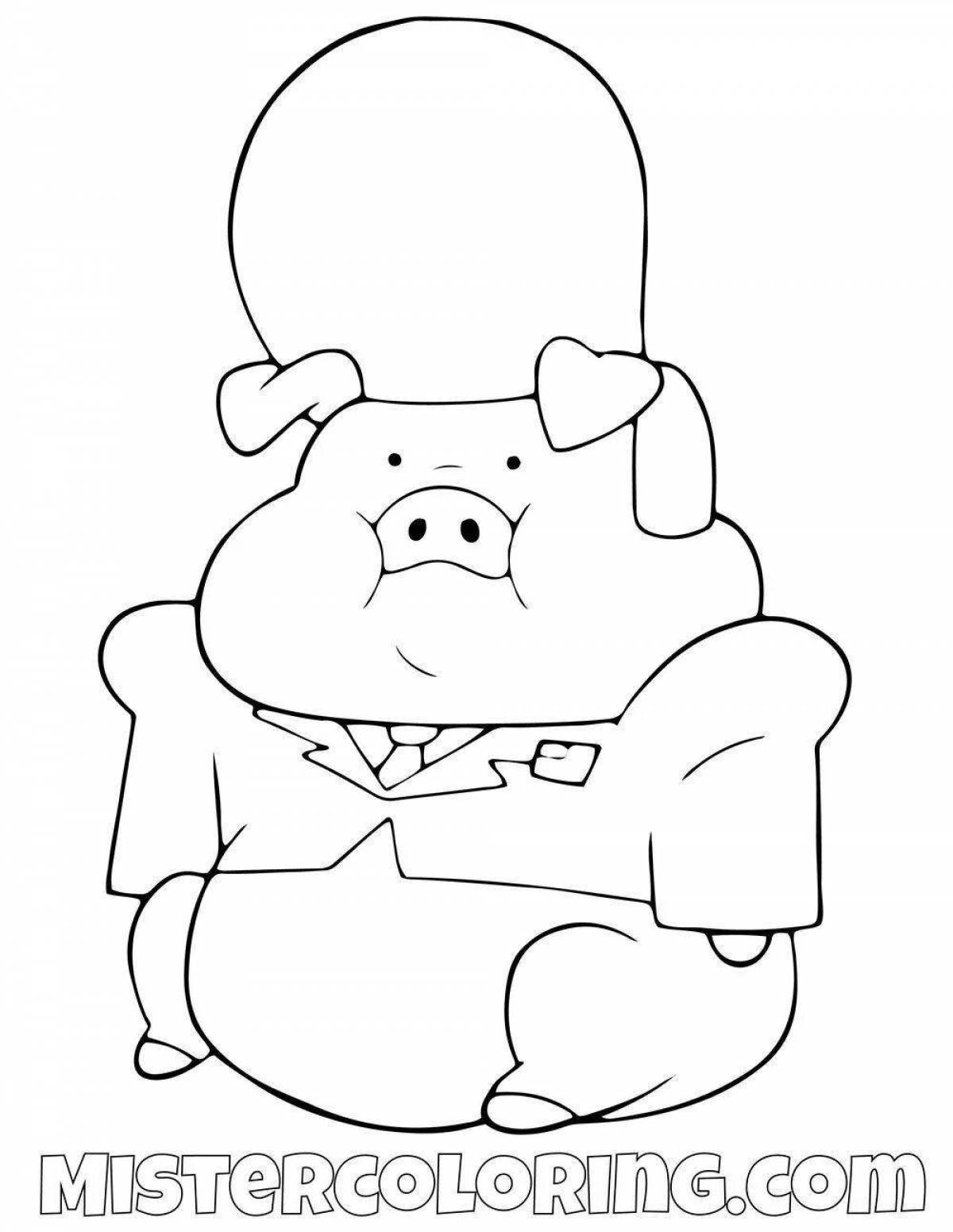 Glowing mabel and chubby coloring page