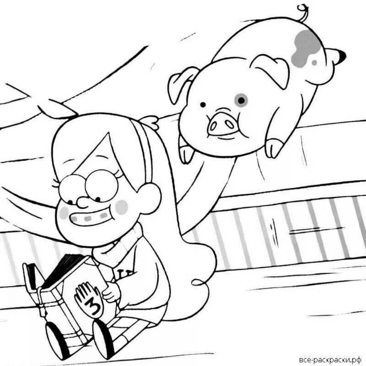 Exciting coloring mabel and chubby