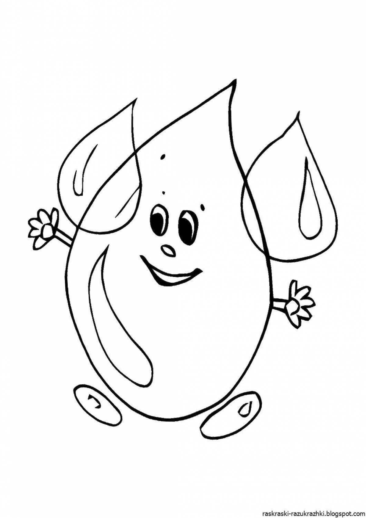 Animated drop coloring page for kids