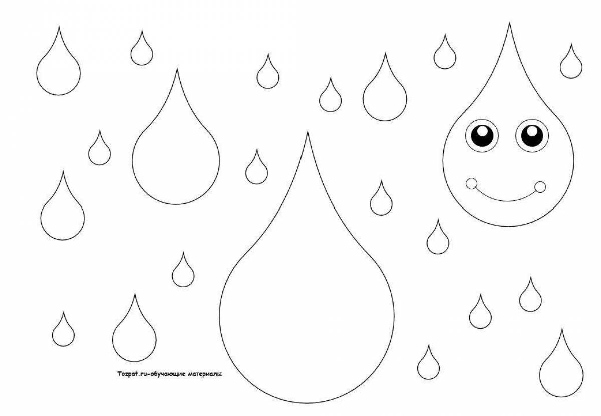 Playful droplet coloring page for kids