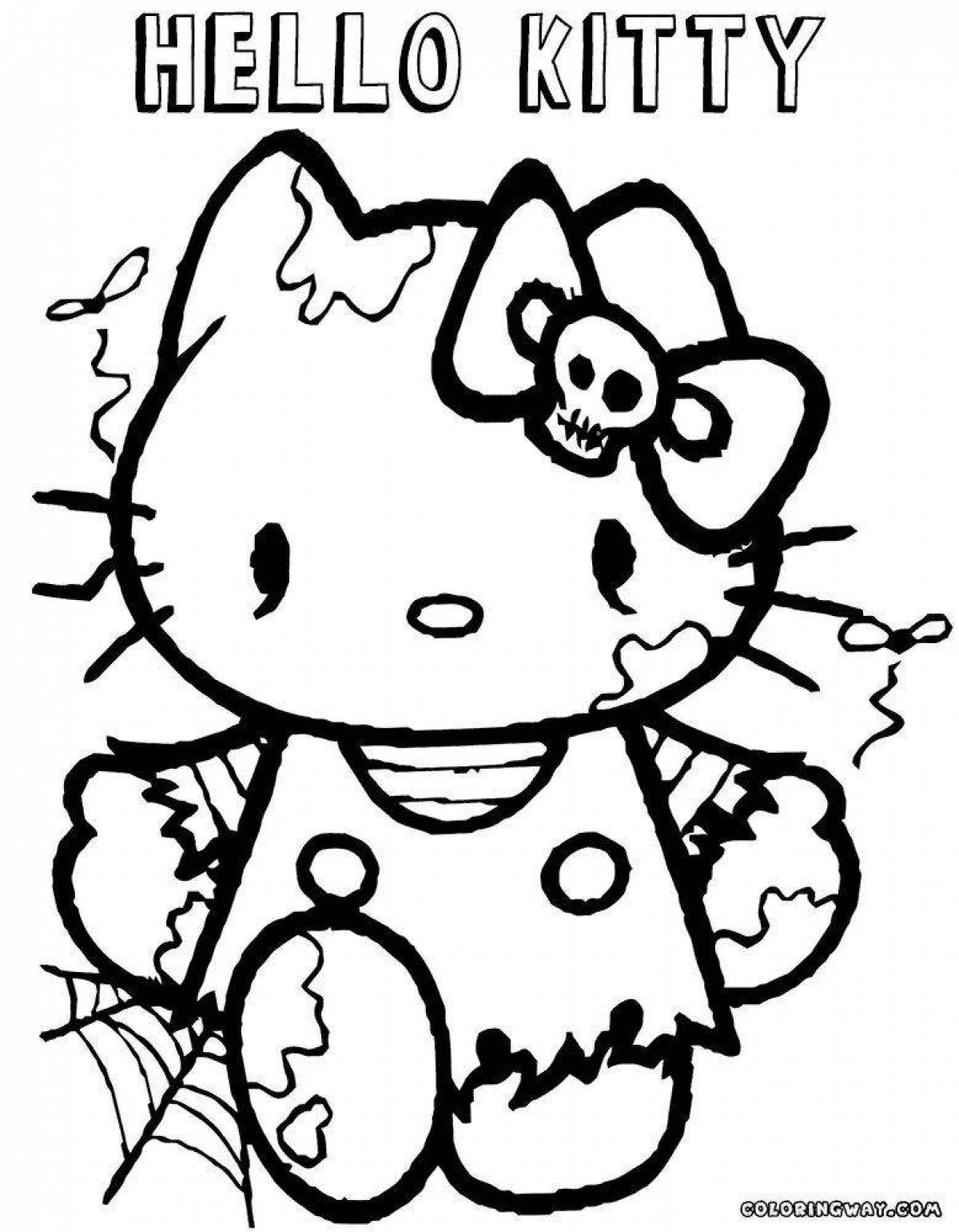 Выдающаяся страница раскраски hello kitty