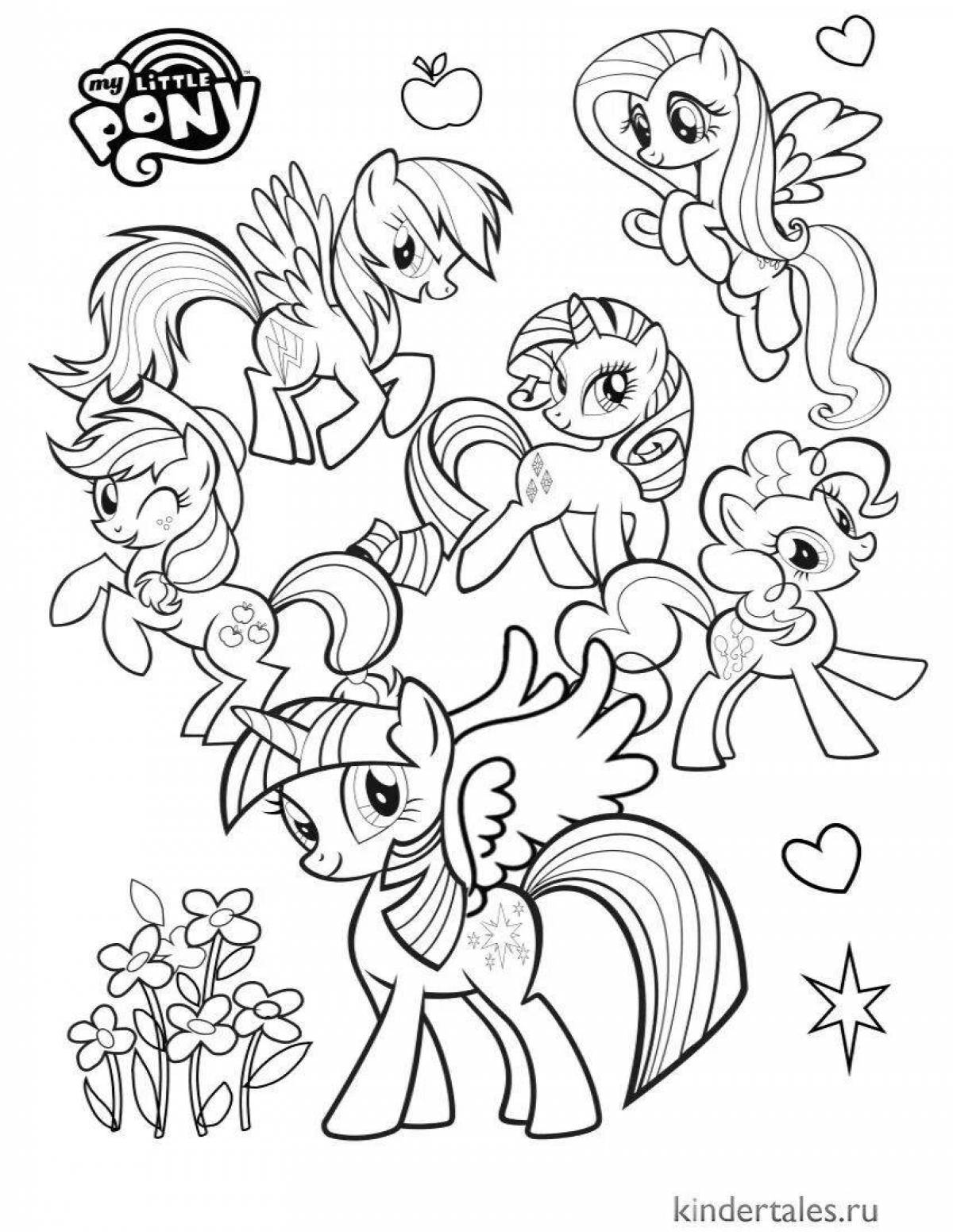 Joyful coloring page my little pony