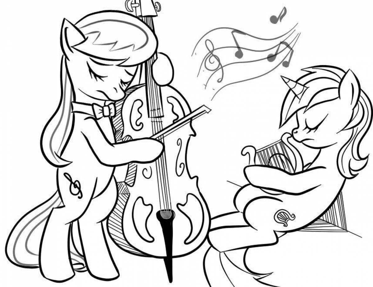 Adorable pony play time coloring page