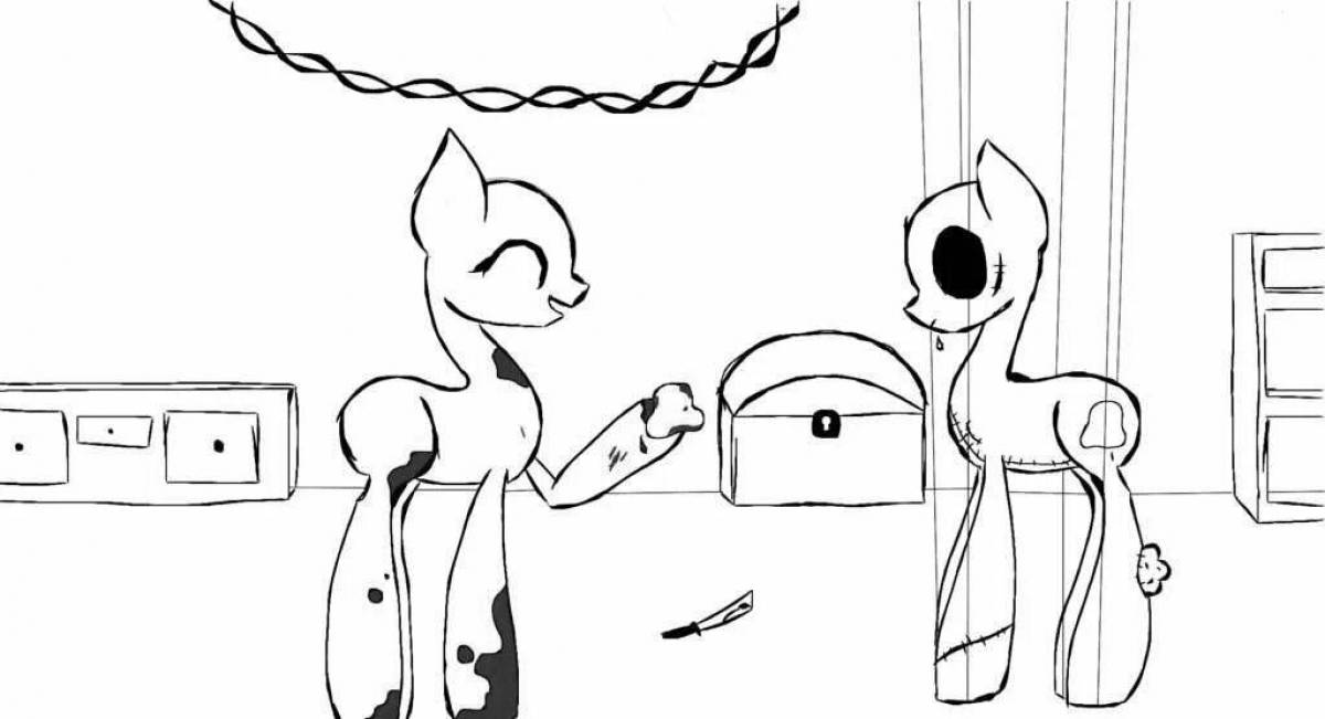 Colorful Pony Playtime Coloring Page