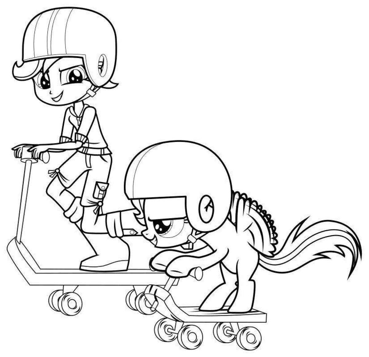 Coloring page wild pony play time