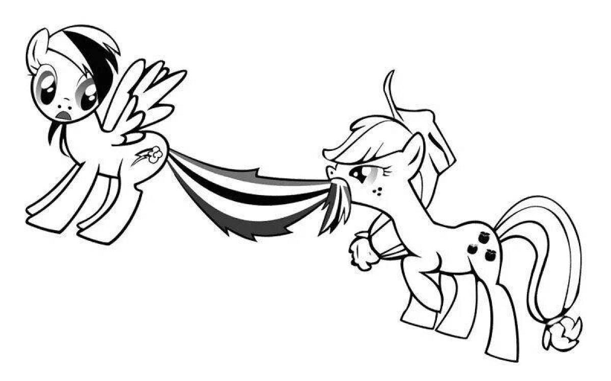 Time to play with the blessed ponies coloring page