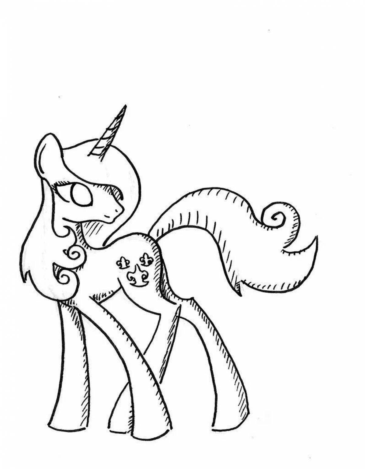 Dazzling Pony Playtime coloring page