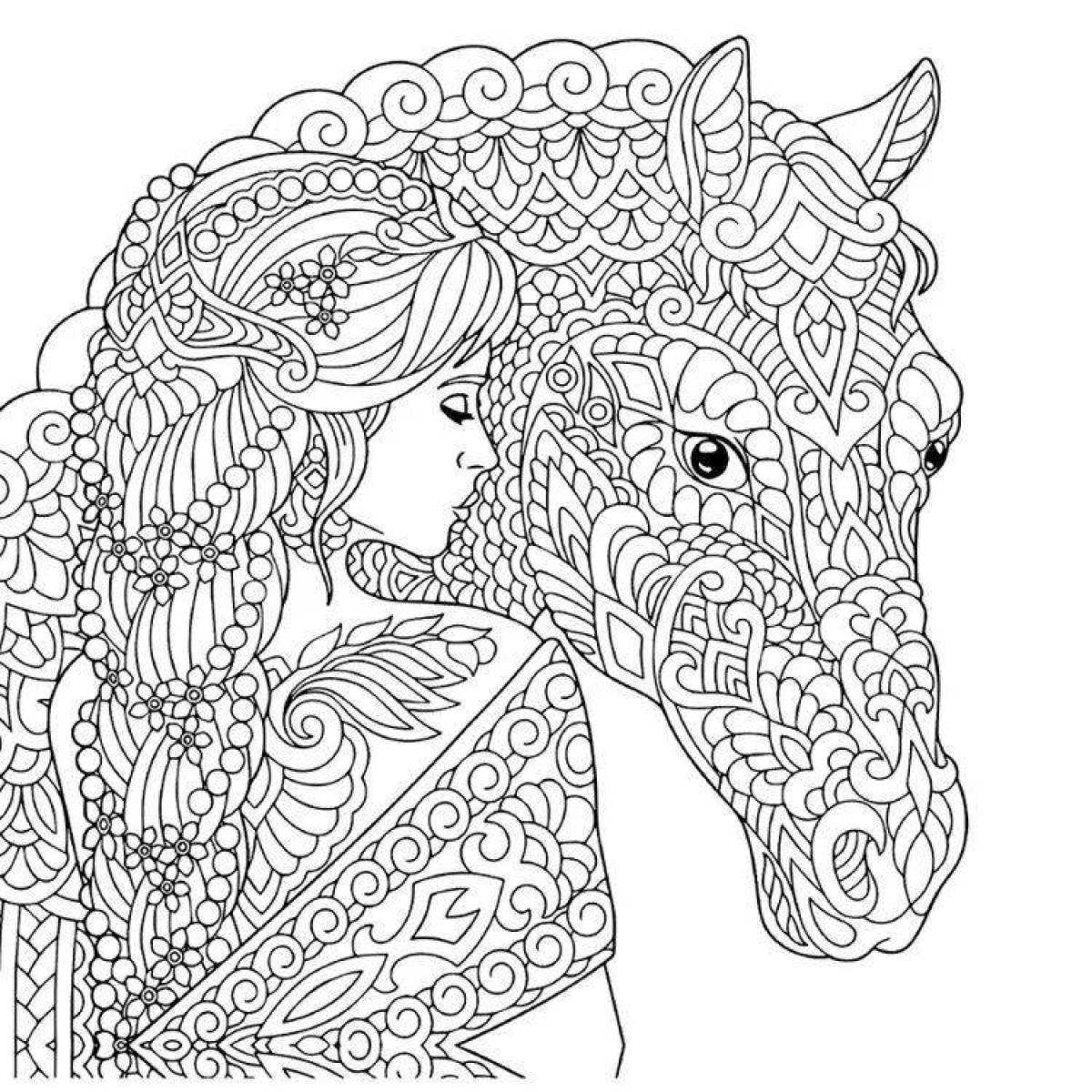 Exotic coloring book for girls animal complex
