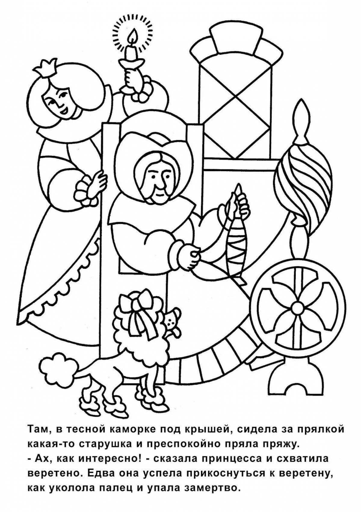 Fairy-tale coloring pages heroes of Charles Perrault's fairy tales