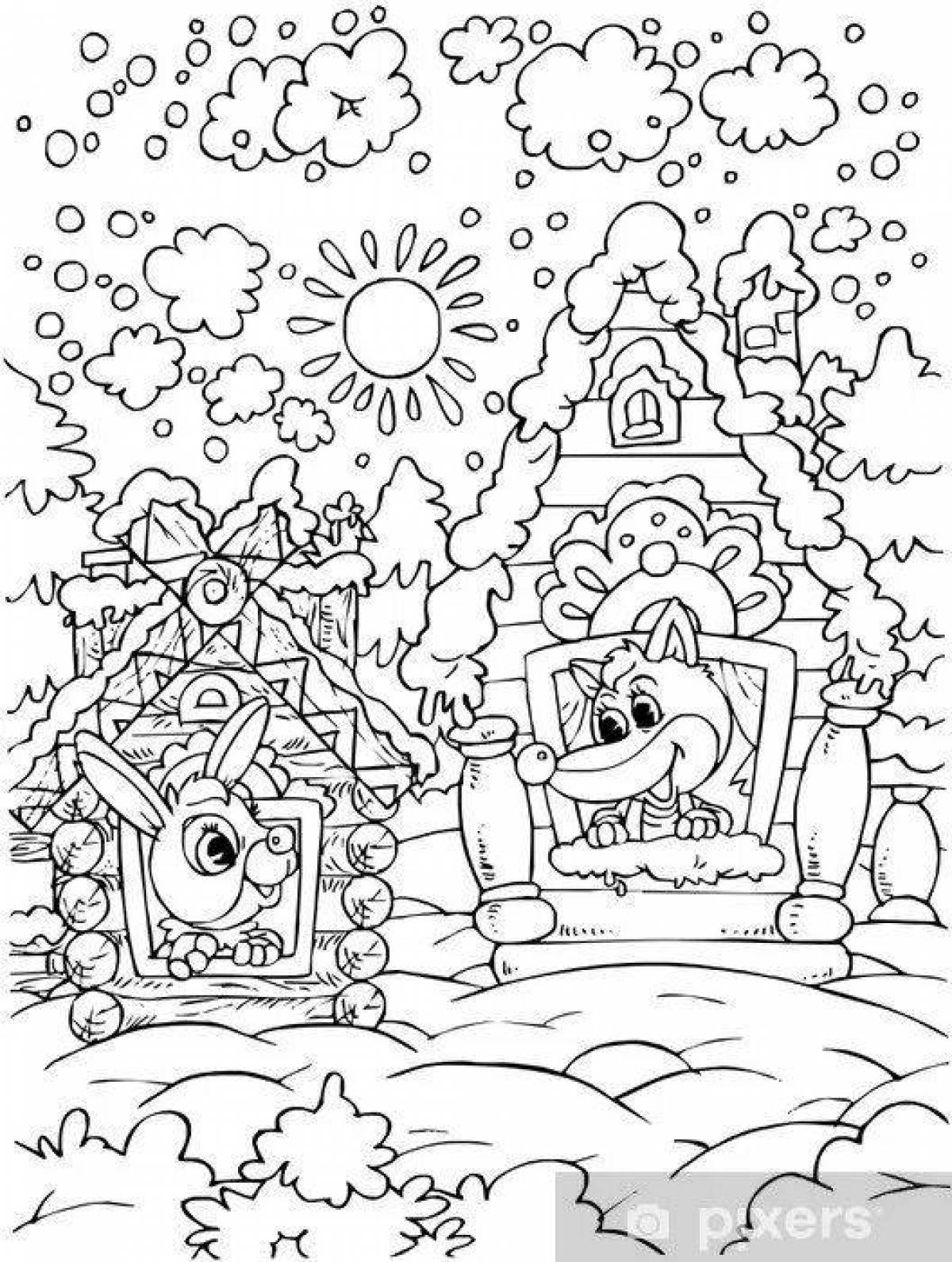 Bast and ice hut coloring page