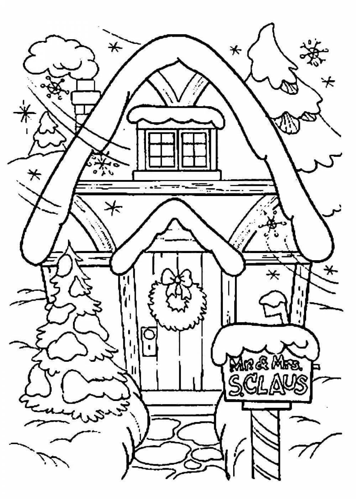 Magic bast and ice hut coloring page