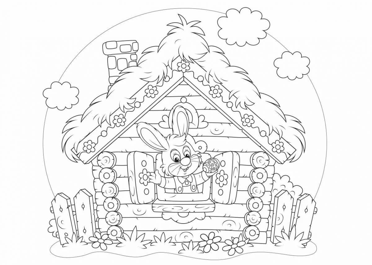 Gorgeous washcloth and ice hut coloring page