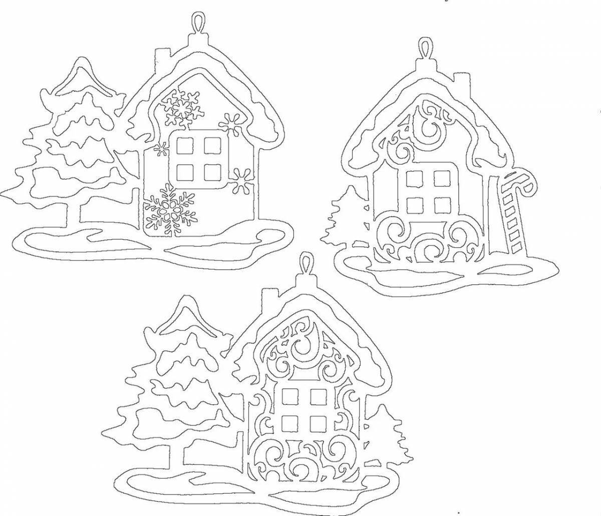 Coloring page charming bast and ice hut