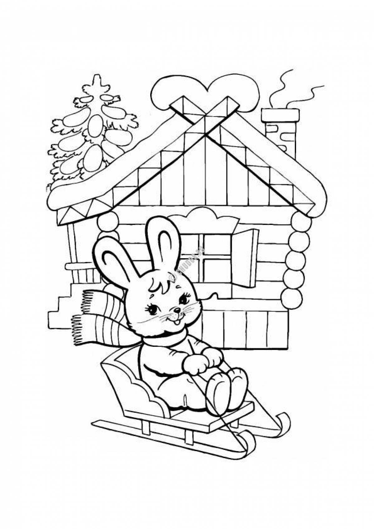 Coloring page glorious bast and ice hut