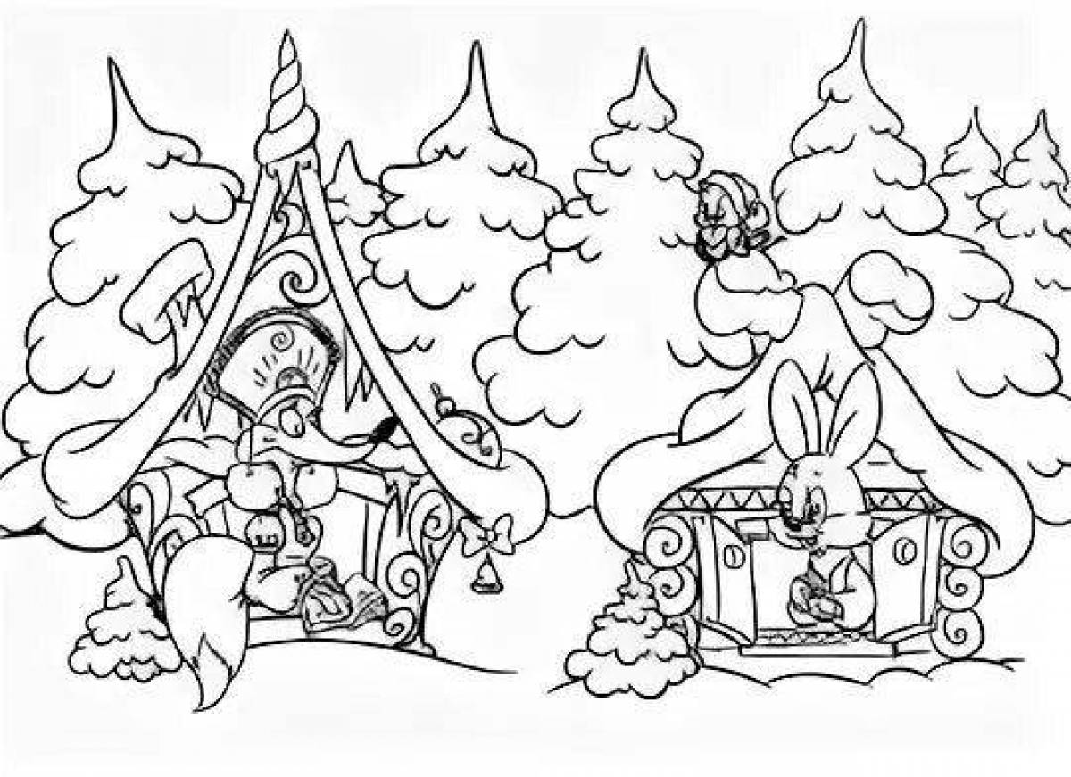 Grand Bust and Ice Hut Coloring Page